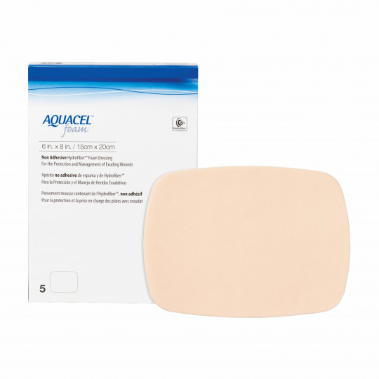 Раневое покрытие, неадгезивное, 20х20 см, Аквасель Фоум с серебром (Aquacel Foam Ag), США